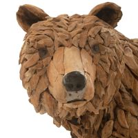 Rustic Driftwood Walking Grizzly Bear