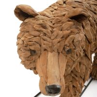 Rustic Driftwood Walking Grizzly Bear