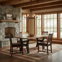 Rustic Natural Live-Edge Dining Table: Some lifestyle images are created with AI for visualization purposes. Crafted from natural solid wood, each piece is unique and will vary.
