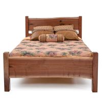 Rustic Live Edge Walnut Slab Bed