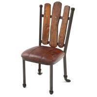 Rustic Mesquite Upholstered Dining Chair