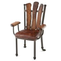 Rustic Mesquite Upholstered Dining Chair