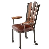 Rustic Mesquite Upholstered Dining Chair
