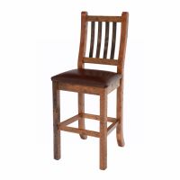 Reclaimed Heritage Curved Back Barn Wood Bar Stool
