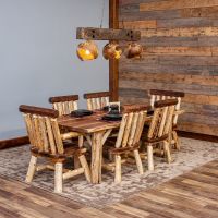 Rustic Reclaimed Beam & Hand Carved Teak Chandelier