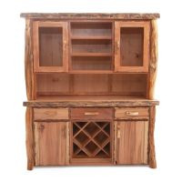 Rustic Redwood & Juniper Log Buffet & Hutch