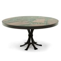 A River Runs Through It Dining Table - Forged Metal Base - Glass Top Not Included