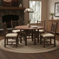 Rustic Dining Table: Some lifestyle images are created with AI for visualization purposes. Crafted from natural solid wood, each piece is unique and will vary.