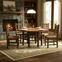 Natural Wood Dining Table: Some lifestyle images are created with AI for visualization purposes. Crafted from natural solid wood, each piece is unique and will vary.