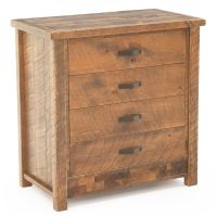 Rustic Brick in the Wall 4 Drawer Barnwood Chest