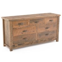 Rustic Brick in the Wall 7 Drawer Barnwood Dresser