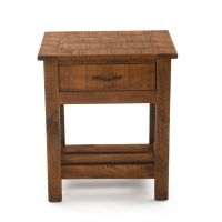 Rustic Whitewash Ranchero 1 Drawer Barnwood Nightstand - Antique Barnwood Frame Finish