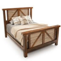 Rustic Whitewash Ranchero Barnwood Bed - Antique Barnwood Frame Finish