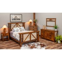 Rustic Whitewash Ranchero Barnwood Bedroom Set