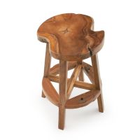 X Marks the Spot Rustic Teak Stool