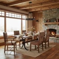 Black Walnut Dining: Some lifestyle images are created with AI for visualization purposes. Crafted from natural solid wood, each piece is unique and will vary.