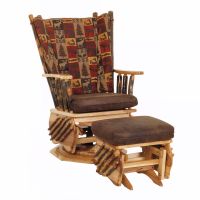 Saranac Hickory Log Chair Swivel Glider