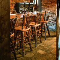 Saranac Hickory Swivel Stick Back Log Bar Stool