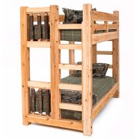 Sawmill Hickory Rough Sawn Timber Bunk Bed - Twin over Twin - Natural Cleart Finish