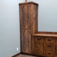 Sawmill Barn Door Barnwood Linen Closet - Antique Barnwood Finish