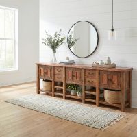 Copper Sideboard: Some lifestyle images are created with AI for visualization purposes. Crafted from natural solid wood, each piece is unique and will vary.
