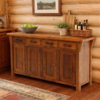 Barn Wood Sideboard: Some lifestyle images are created with AI for visualization purposes. Crafted from natural solid wood, each piece is unique and will vary.