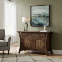 Modern Rustic Sideboard: Some lifestyle images are created with AI for visualization purposes. Crafted from natural solid wood, each piece is unique and will vary.