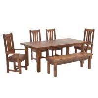 Stony Brooke Rustic Reclaimed Farmhouse Extension Dining Table Set
