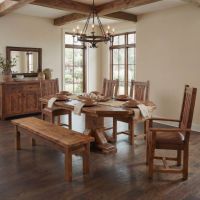 Extendable Octagon Dining Table Set: Some lifestyle images are created with AI for visualization purposes. Crafted from natural solid wood, each piece is unique and will vary.