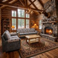 Aspen Coffee Table: Some lifestyle images are created with AI for visualization purposes. Crafted from natural solid wood, each piece is unique and will vary.