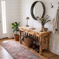 Aspen Desk: Some lifestyle images are created with AI for visualization purposes. Crafted from natural solid wood, each piece is unique and will vary.