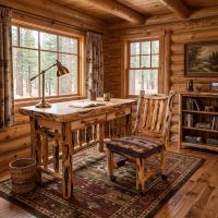 Aspen Desk: Some lifestyle images are created with AI for visualization purposes. Crafted from natural solid wood, each piece is unique and will vary.