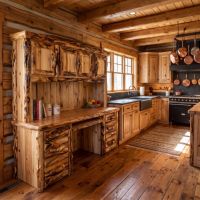 Aspen Desk & Hutch: Some lifestyle images are created with AI for visualization purposes. Crafted from natural solid wood, each piece is unique and will vary.