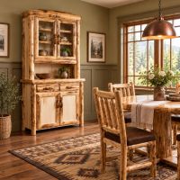 Aspen Buffet & Hutch: Some lifestyle images are created with AI for visualization purposes. Crafted from natural solid wood, each piece is unique and will vary.
