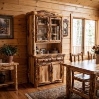 Aspen Buffet & Hutch: Some lifestyle images are created with AI for visualization purposes. Crafted from natural solid wood, each piece is unique and will vary.