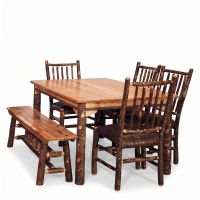 Saranac Hickory Log Extending Dining Table