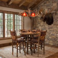 Rustic Pub Table:Some lifestyle images are created with AI for visualization purposes. Crafted from natural solid wood, each piece is unique and will vary.
