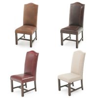Side Chairs: Bomber Jacket Brown
Leather (Top Left), Burnt Umber Cypress Leather (Top Right), Crimson Red Leather (Bottom Left), & Barley Cream Fabric (Bottom Right)
