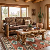 Aspen Coffee Table: Some lifestyle images are created with AI for visualization purposes. Crafted from natural solid wood, each piece is unique and will vary.