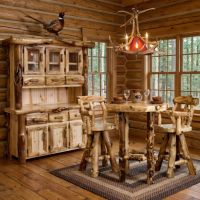 Rustic Pub Table: Some lifestyle images are created with AI for visualization purposes. Crafted from natural solid wood, each piece is unique and will vary.