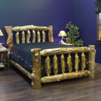 Aspen Lodge Log Bed--Queen bed, Jumbo 6-8" corner log posts