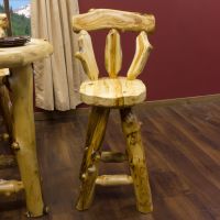 Rustic Aspen Log Bar Stool