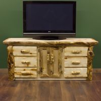 Unique aspen log Widescreen TV Stand