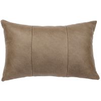 Silver Fox Leather Rectangle Decor Pillow