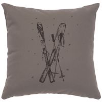 Skis Decor Pillow - Chrome Cotton