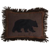 Black Bear Fringe Pillow
