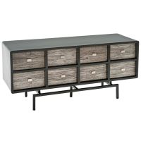 Soft Modern Deluxe 8 Drawer Sideboard shown in Urban Graphite Reclaimed Wood