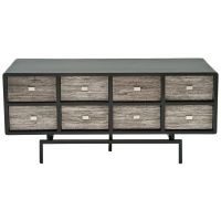 Soft Modern Deluxe 8 Drawer Sideboard shown in Urban Graphite Reclaimed Wood