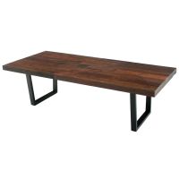 Soft Modern Dining Table shown in Natural Reclaimed Wood