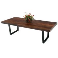 Soft Modern Dining Table shown in Natural Reclaimed Wood